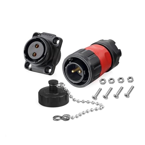 KKCZOFMJ YM20 M20 IP67 Wasserdichter 2-poliger Lötdraht-Stromanschluss Männliche und weibliche Steckdose for solarmechanische Geräte(2pin Male Plug Set) von KKCZOFMJ