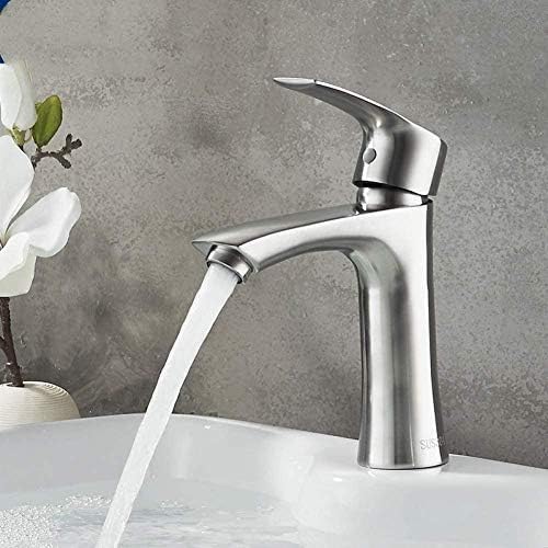 Küchenarmaturen, Waschbeckenarmatur, moderner Stil, Badezimmer, Edelstahl, Deckmontage, Badezimmer, Kalt- und Warmwasser-Mischbatterie, Griffabdeckung L71001 von KKCZOFMJ