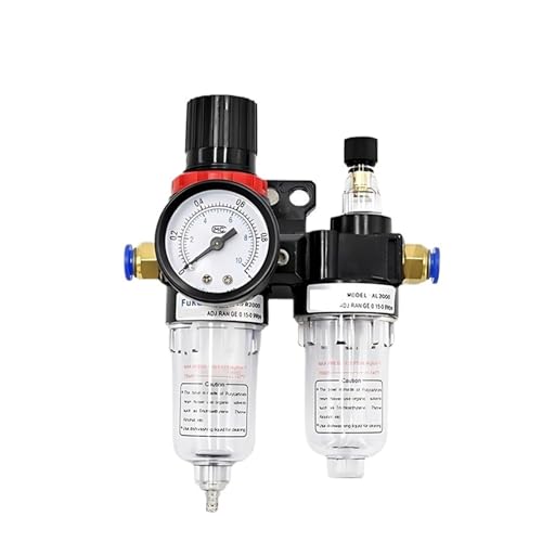 1/5 Sets AFC2000 Filter for Compressor Oil Water Separator Regulator Trap,Suitable for Air Pressure Reducing Valve with Airbrush(AFC w (PC12-02x2),1 Set) von KKDDIHMTR