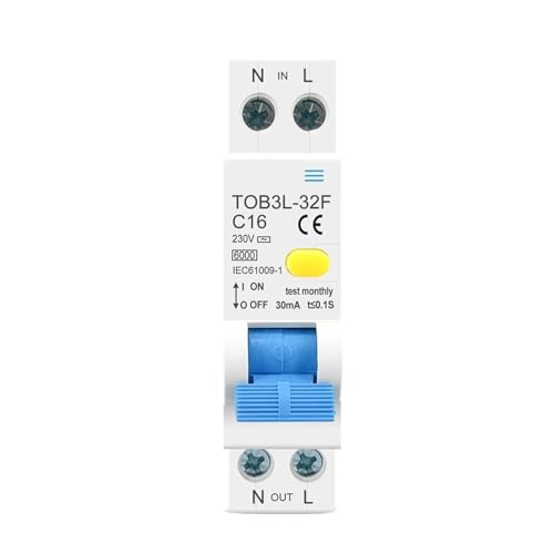 18MM 230V 50/60Hz RCBO 1P+N 6KA Residual current differential automatic Circuit breaker with over current Leakage protection(10A) von KKDDIHMTR