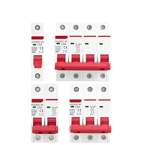 1P 2P 3P 4P DC 1000V MCB Solar Mini Circuit Breaker Overload Protection Switch 6A 10A 16A 20A 25A 32A 40A 50A 63A for PV System(4P,25A) von KKDDIHMTR
