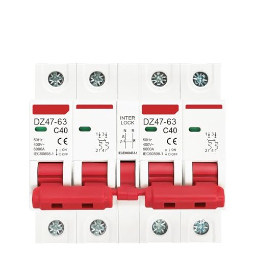 2P+2P MTS AC Dual Power Manual Transfer Interlock Circuit Breaker Din Rail Isolating Discounnecting Switch MCB 40A 63A(20A) von KKDDIHMTR
