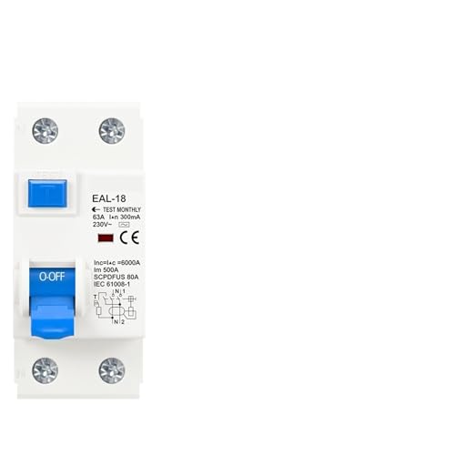 2P 4P 10/30/100/300mA Type AC Electromagnetic Residual Current Circuit Breaker Differential Breaker Safety Switch(300mA,2P 16A) von KKDDIHMTR