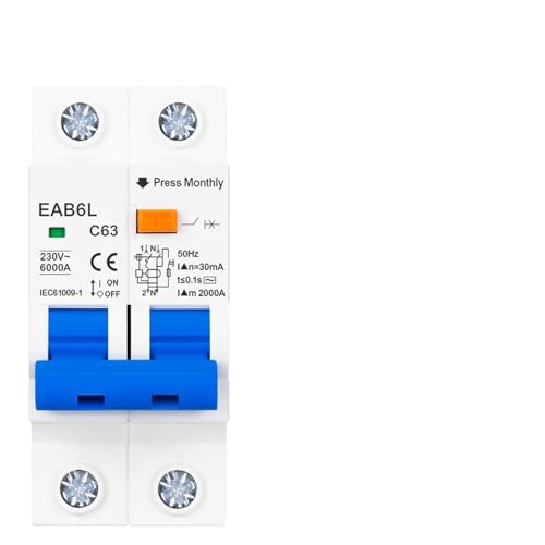2P C Type AC230V Leakage Protector RCBO Overload Short Circuit Protection Residual Current Circuit Breaker Switch(6A) von KKDDIHMTR