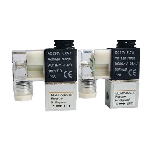 2pcs 2v025-08 2V025-06 Air Solenoid Valve normally closed 12V 24V 110V 220V Control Valves(2V025-06 AC220V,10mm) von KKDDIHMTR