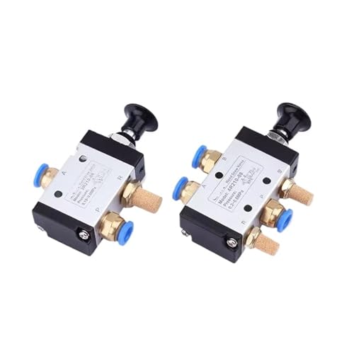 2pcs 3R210-08 4R210-08 2 Way 3 Ports 5 Position Push and Pull Pneumatic Control Switch Reversing Manual Valve With Fittings Silencer(3R210-08,With 12mm fitting) von KKDDIHMTR