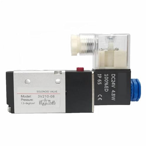3V210-08 Pneumatic Solenoid Valve 3 Way 2 Position Air Directional Control Valve Pneumatic ValveDC12V DC24V AC110V AC220V(12mm fittings-NC,DC24V) von KKDDIHMTR