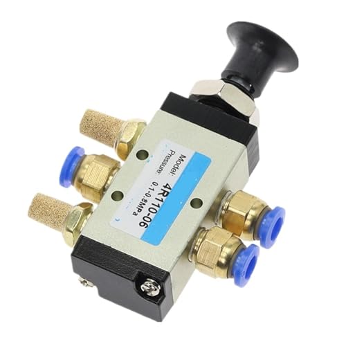 5 way 2 position Manual control valve Pneumatic air hand pull push valve 4R110-06 1/8" BSP + Fittings Connector silencer(4R110-06-PC 10mm) von KKDDIHMTR