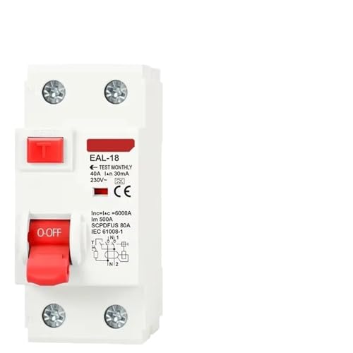 A Type 2P 6A 10/30/100/300mA RCCB RCD ELCB Electromagnetic Residual Current Circuit Breaker Differential Breaker Safety Switch(2P 300mA,20A) von KKDDIHMTR