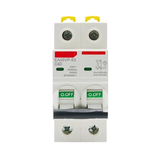 AC MCB C Type 230V 50/60HZ Mini Circuit Breaker Overvoltage and Undervoltage Protection 6A 10A 16A 20A 25A 32A 40A 50A 63A 1P+N(6A) von KKDDIHMTR