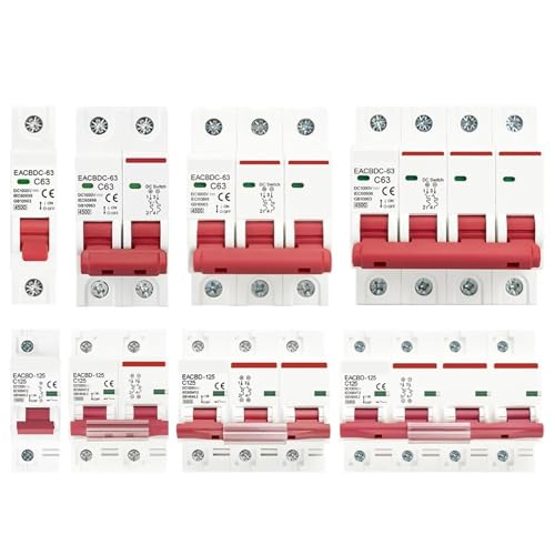 DC 1000V 1P 2P 3P 4P Solar Mini Circuit Breaker Overload Protection Switch6A~63A/80A 100A 125A for Photovoltaic System(DC 2P,16A) von KKDDIHMTR