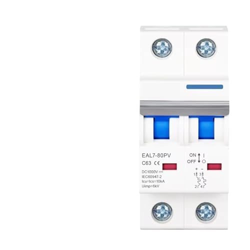 DC 1000V MCB Solar Circuit Breaker 10/16/20/25/32/63/80A Short Circuit Overload Protection Battery Switch Photovoltaic PV 2P L7(63A) von KKDDIHMTR