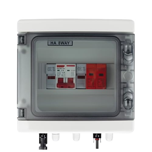 DC 500V 1 Input 1 Output Solar Photovoltaic PV Combiner Box With Surge Lightning Protection DC Fuse MCB SPD Waterproof Box IP65(DC MCB 50A) von KKDDIHMTR