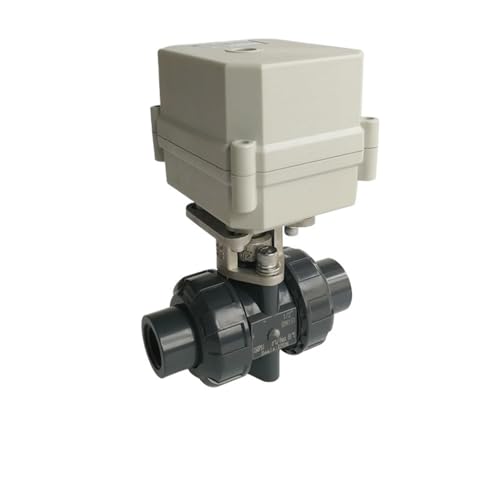 DN15 2 Way UPVC True Union Motorized Ball Valve BSP/NPT thread DC12V 10Nm Electric Ball Valve On/Off 15 Sec Metal Gears(NPT,DC24V_CR303) von KKDDIHMTR