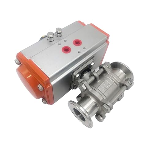 DN20 Stainless Steel Three Piece Sanitary High Platform Ball Valve Tri Clamp Ferrule Type Ball Valve Double Acting Cylinder von KKDDIHMTR