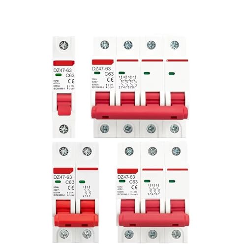 DZ47 1P 2P 3P 4P 3A-63A AC 230V 400V C Type Mini Circuit Breaker MCB Short Overload Protector Din Rail Mount Breaking Capacity(4P,32A) von KKDDIHMTR