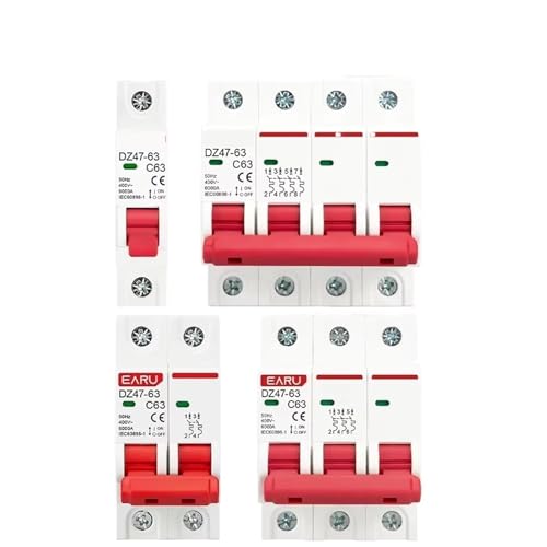 DZ47 1P 2P 3P 4P 3A-63A AC 230V 400V C Type Mini Circuit Breaker Short Overload Protector Din Rail Mount Breaking Capacity(1P,25A) von KKDDIHMTR