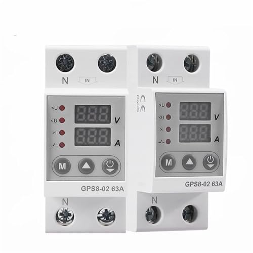 GPS8 Din Rail Over Current Protector Over Voltage Under voltage Protective Device 40A 63A 80A 220VAC(GPS8-01-D,63A) von KKDDIHMTR