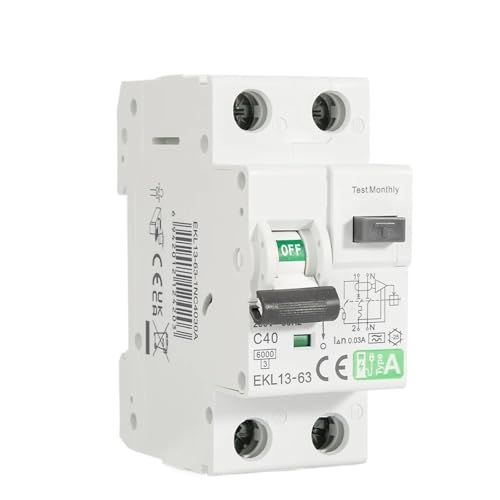 Low Voltage Residual Current Circuit Breaker A Type 30mA 2P(1P+N) Short Current Leakage Protection RCD EKL13(20A) von KKDDIHMTR