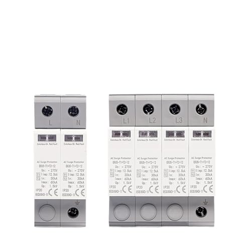 SPD AC House Surge Protective Device 275V Protector Arrester Protection Type T1+T2 2P 4P 20KA~40KA 1P+N 3P+N EKU5((T1 T2) 4P 275V) von KKDDIHMTR