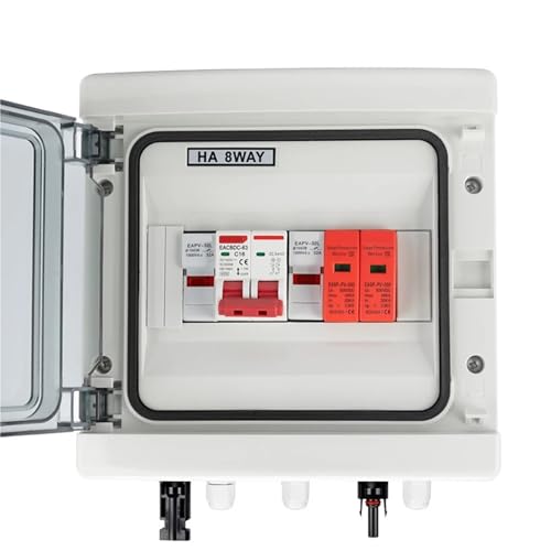 Solar Photovoltaic PV Combiner Box With Lightning Protection 1 Input 1 Out DC 500V 15A Fuse MCB SPD HT Waterproof Box IP65 8Ways(DC MCB 63A) von KKDDIHMTR