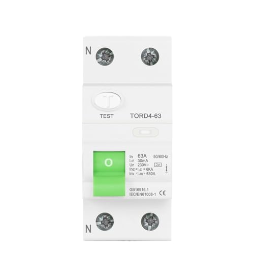 Type A RCCB RCD 2P 16A 40A 63A 6KA Electromagnetic Type Residual Current Circuit Breaker 30ma 300ma Differential Circuit Breaker(2 Pole 100mA,50A) von KKDDIHMTR