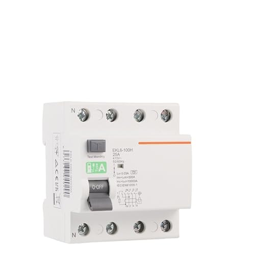 Type A RCD RCCB Electromechanic Residual Current Circuit Breaker 30ma 2 Pole10KA 3P+N 4P 40A DC 230V EKL6-100H(63A) von KKDDIHMTR