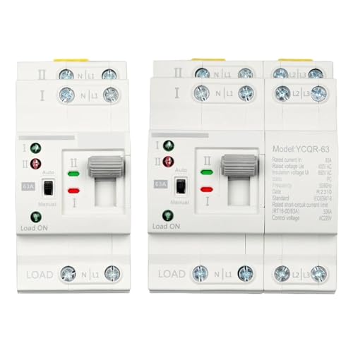 YCQR-63 2P 4P Din Rail ATS Dual Power Automatic Transfer Switch Electrical Selector Switches Uninterrupted Power 63A(4P) von KKDDIHMTR