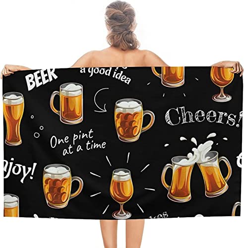 Strandtuch Bier, Mikrofaser Strandtuch Sommer Handtuch Groß 70x140 cm Badetuch Strandhandtuch Schnell Trocknendes Sandfreies Weiches Saunatuch, reisehandtuch, Badehandtuch von KKGRXD