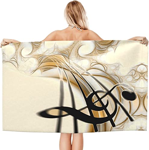 Strandtuch Notiz, Mikrofaser Strandtuch Musik Handtuch Groß 70x140 cm Badetuch Strandhandtuch Schnell Trocknendes Sandfreies Weiches Saunatuch, reisehandtuch, Badehandtuch von KKGRXD