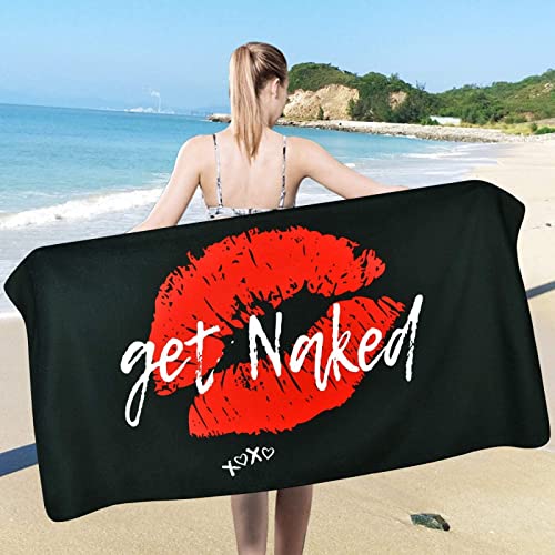 Strandtuch Sexy, Mikrofaser Strandtuch Lippen Handtuch Groß 80x160 cm Badetuch Strandhandtuch Schnell Trocknendes Sandfreies Weiches Saunatuch, reisehandtuch, Badehandtuch von KKGRXD