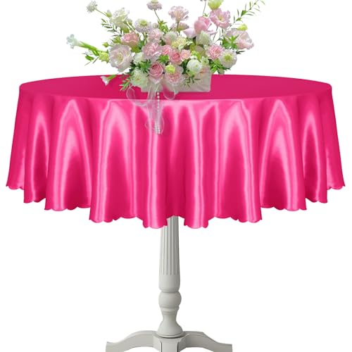 KKJIAF 1 Packung 152,4 cm runde Tischdecke, Satin-Tischdecke für runde Tische, seidiger Satin, halbrunde Tischdecke für Hochzeit, Esstisch, Buffet, Partys, Bankett, Dekoration KKJIAF 1 Packung 152,4 cm runde Tischdecke, Satin-Tischdecke für runde Tische, seidiger Satin, halbrunde Tischdecke für Hochzeit, Esstisch, Buffet, Partys, Bankett, Dekoration von KKJIAF