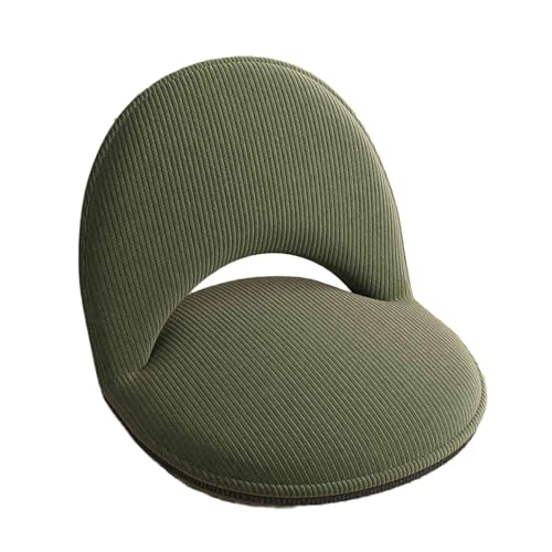 KKJPL Bodenstuhl Mit Rückenlehne, Ergonomischer Lesesessel, Faltbarer Bodensessel Mit 5 Verstellbaren Rückenlehnenpositionen, for Wohnzimmer Und Schlafzimmer(Green) von KKJPL