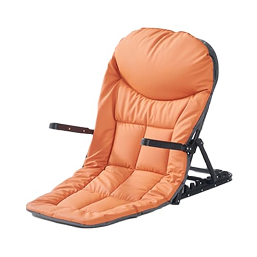 KKJPL Bodenstuhl Mit Rückenlehne, Gepolstertes, Verstellbares Klappsofa, Bequemer Lesesessel Mit 7 Verstellbaren Positionen, for Wohnzimmer Und Schlafzimmer(Orange) von KKJPL