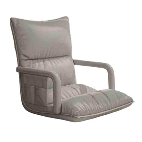 KKJPL Bodenstuhl Mit Rückenlehne, Gepolstertes Schlafbett Mit Armlehnen, Verstellbares Lazy Sofa, 6 Verstellbare Positionen, for Schlafzimmer Und Wohnzimmer(Color1) von KKJPL