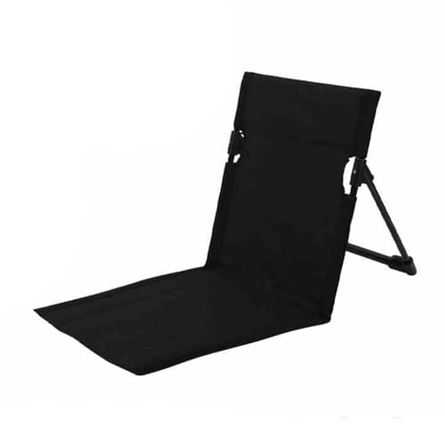 KKJPL Bodenstuhl Mit Rückenlehne,Leichter Entspannungsstuhl for Den Außenbereich,bequemer Lesestuhl, Ausgestattet Mit Aufbewahrungstasche, for Camping-Strandausflüge(Black) von KKJPL