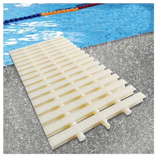 KKJPL Überlaufgitter for Poolabläufe, Langlebige, Gespleißte Kanalgitterabdeckung for Einfahrten, Dachrinnen, Gitter, Terrassen, Pooldecks Und Gewerbeflächen(White,15x100CM/5pieces) von KKJPL