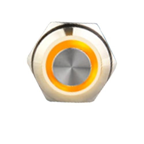 1 STÜCK 16mm selbstsichernder wasserdichter Druckschalter aus Metall(Yellow,LATCHING_3-6V) von KKKLMMTT
