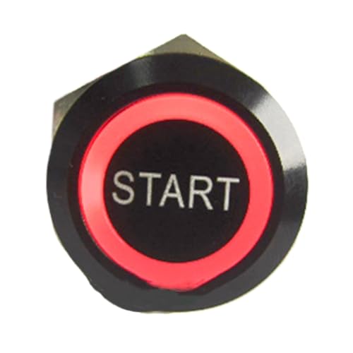 1 STÜCK 22 mm schwarz-roter Druckknopf mit "START"-Symbol PM221F-11E/R/12 V/A(LATCHING TYPE_220V) von KKKLMMTT