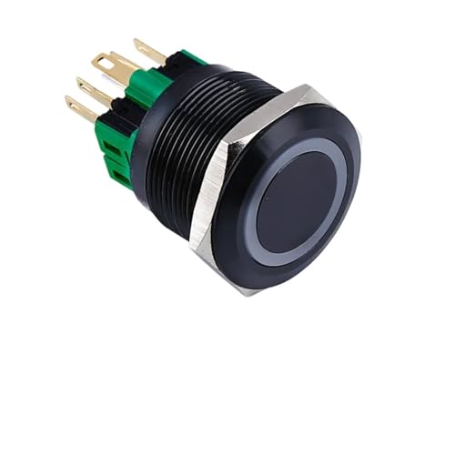 1 STÜCK 25mm schwarz und weiß Druckknopf öffnen 4-polig(Black,MOMENTARY_CATHODE_12V) von KKKLMMTT