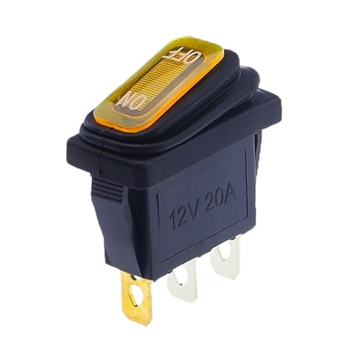 1 STÜCK KCD3 Boot Typ 3 Pin Ein/Aus AC(Yellow,LED AC 220-250V) von KKKLMMTT