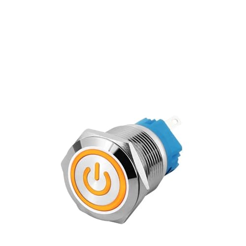 1 STÜCKE 16mm wasserdichte metalldruckschalter momentary selbstsichernde netzschalter 6 V 12 V 24 V 220 V(Yellow,16MM_3-6V) von KKKLMMTT