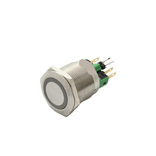 1 STÜCKE 22mm schwarz oder weiß druckschalter PM221F-11E/RGB/12 V/A(White,MOMENTARY_CATHODE_12V) von KKKLMMTT