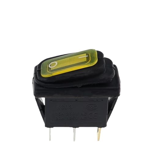 1 STÜCKE KCD3 12 V 220 V 20A Auf/Aus Rechteckigen Langen Wippschalter IP67(Yellow,12V) von KKKLMMTT