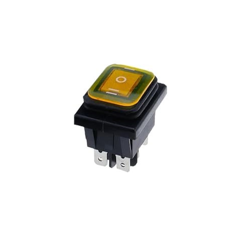 1 STÜCKE KCD4-203 30x22 MM Rocker 6-polig selbstsichernd 16A 250VAC Druckschalter(Yellow,12-24V) von KKKLMMTT