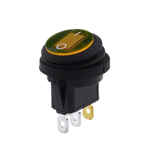 1 stücke Wasserdichte Taste mit 12V 220V Schalter Öffnung 20MM Boot Form Runde 3 Pin(Yellow 3pin,12V) von KKKLMMTT