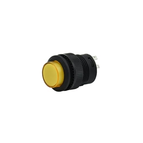 3 STÜCKE 16mm 4-poligen Kunststoff 3,3 VDC Rast/Momentary Reset-schalter Druckknopf(Yellow,Self-locking) von KKKLMMTT