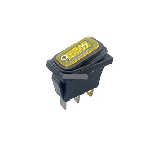 5PCS Netzteil mit Wippschalter KCD3 Dreieck Zwei-Gang(Yellow) von KKKLMMTT