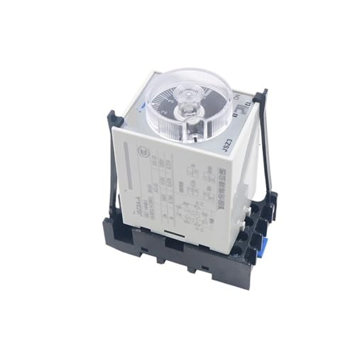 Zeitrelais JSZ3A AC 220V Verzögerung DC 24V Power-On einstellbar Power-Off-Controller-Schalter(Type F base with hook,220V) von KKKLMMTT