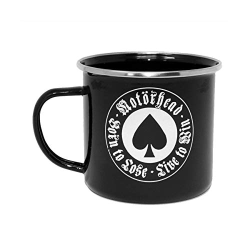 Motörhead I Born to Lose I Emaille Becher I Outdoor Tasse I mit Motiv I ca. 400 ml I lizenziertes Originaldesign, Weiß von KKL